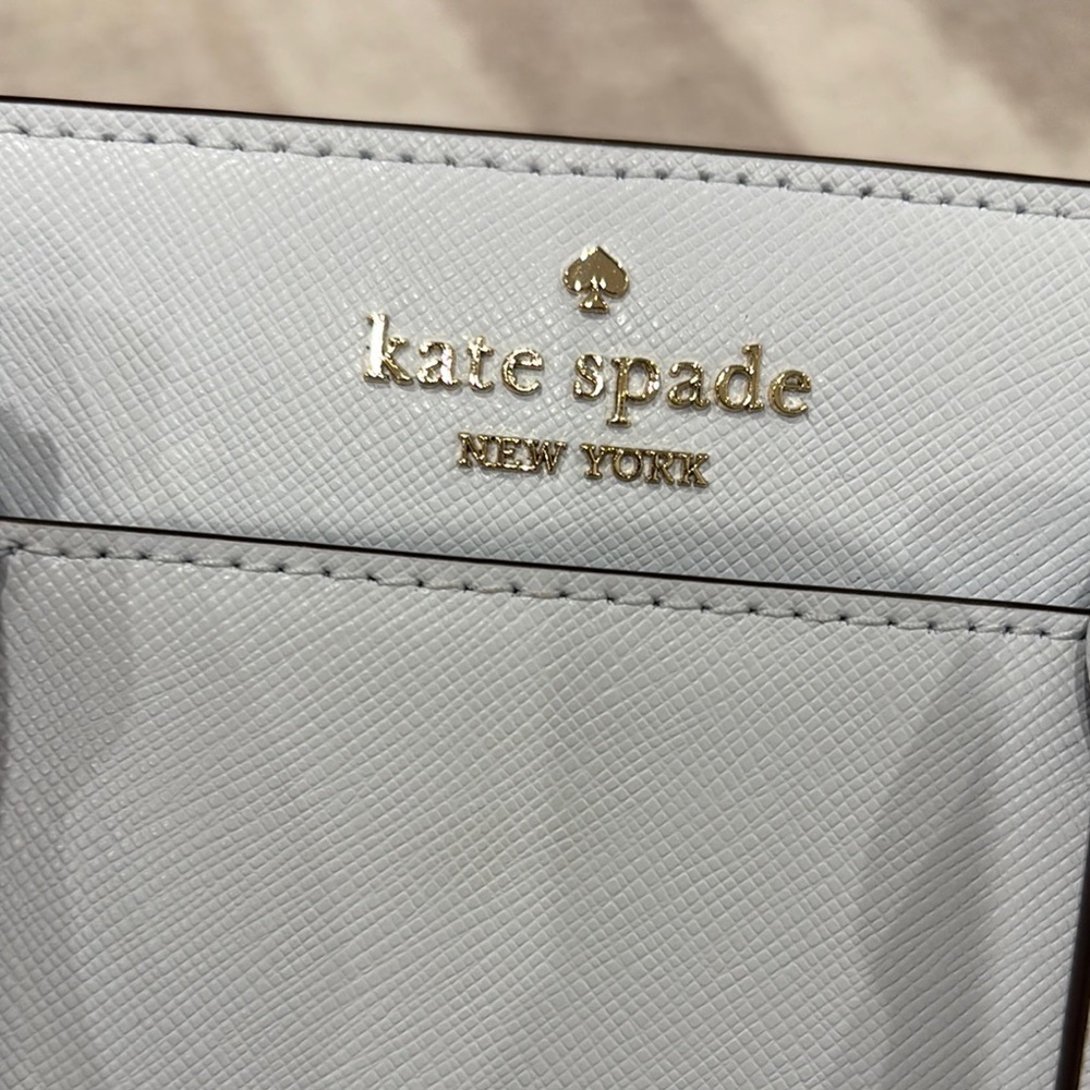 Kate Spade Blue Saffiano Leather Satchel with Silver Hardware - Picture 3 of 9